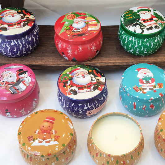 Christmas candle tins